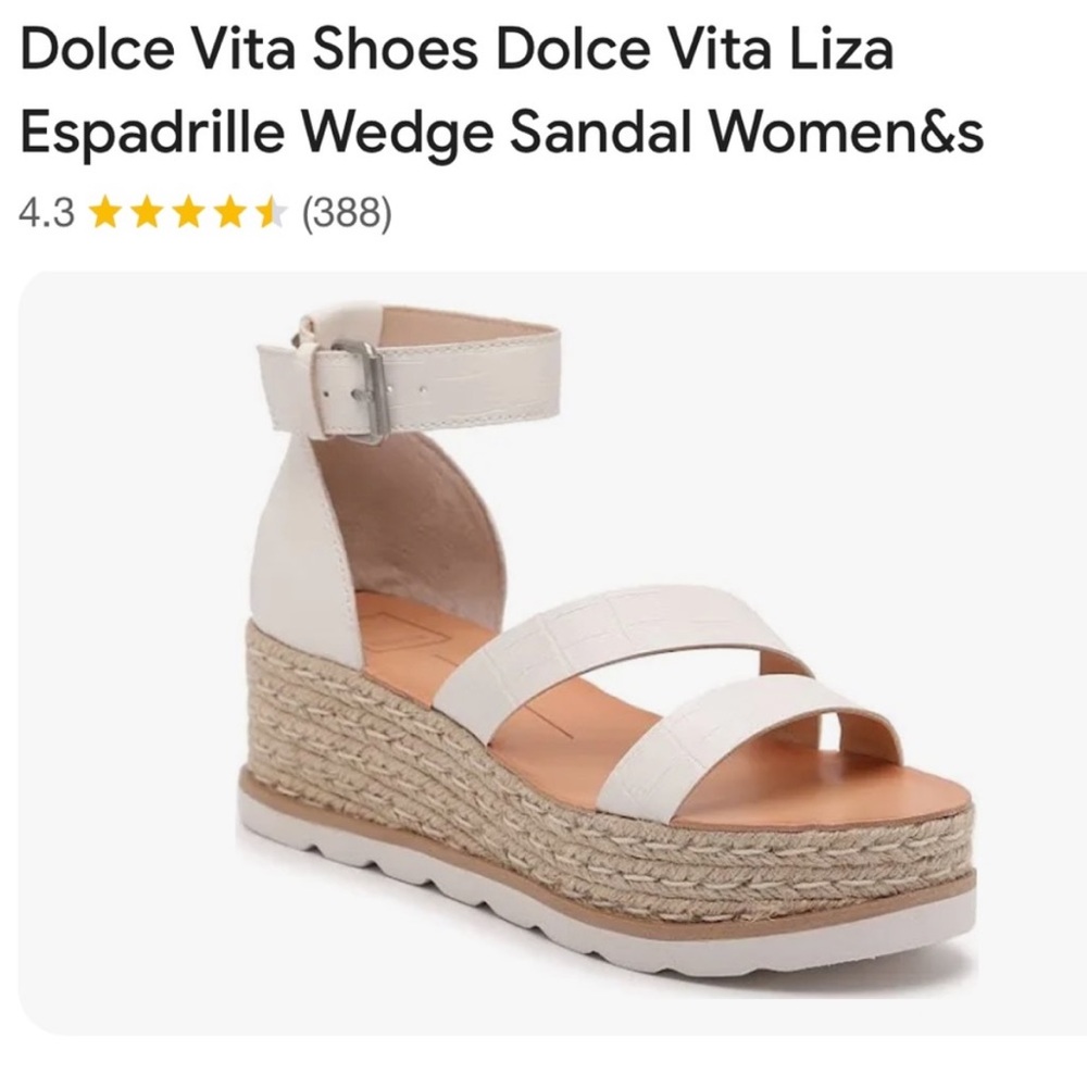 Dolce Vita Liza Platform Espadrille Wedge Sandal White Croc